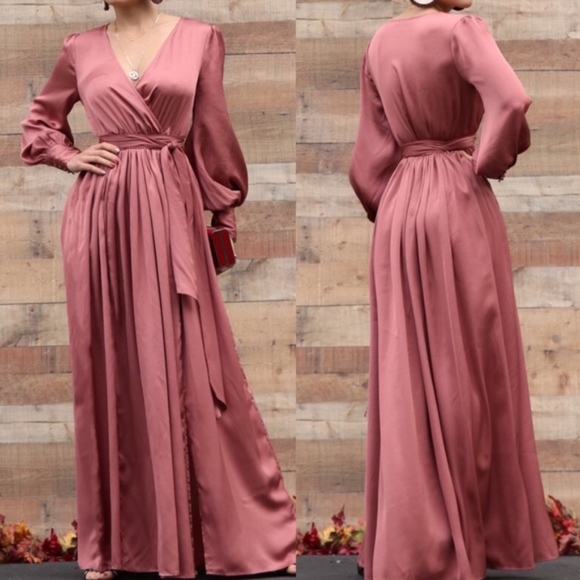 SURE TO BE NOTICED Satin Maxi Dress - Picture 2 of 2